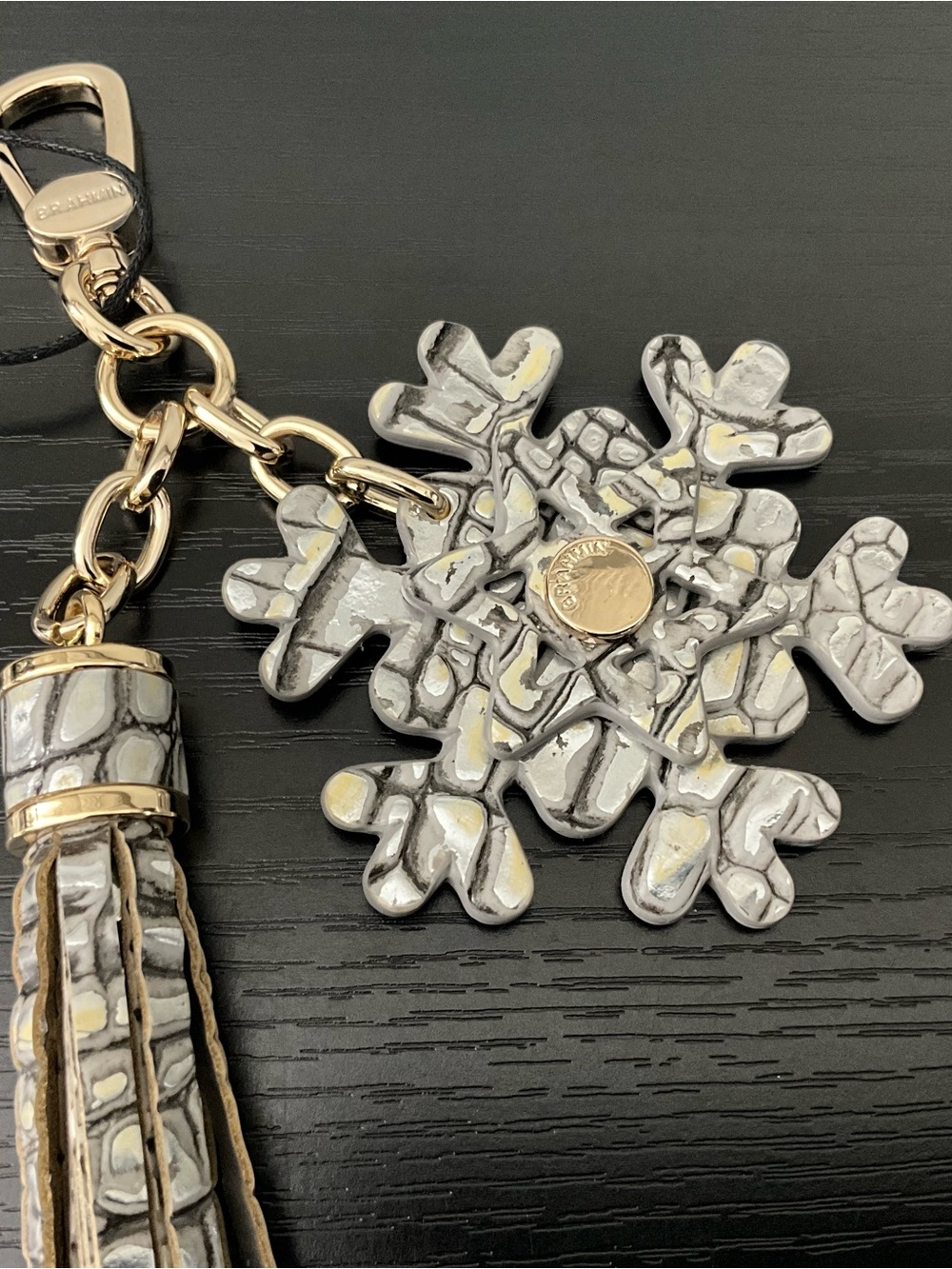 Brahmin Snowflake Tassel CHROME MELBOURNE 3-D Snowflake Purse Charm - Picture 3 of 7